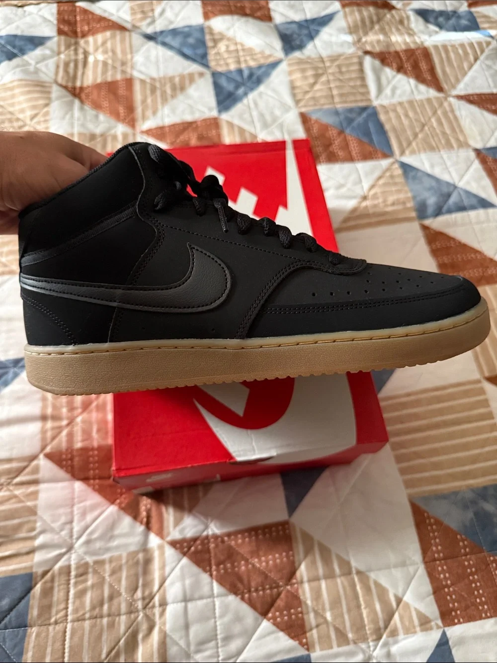Nike Men’s Black High-Top Sneakers with Gum Outsole